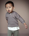 HAZEL double-layer shirt in Acorn Brown — child wearing the shirt