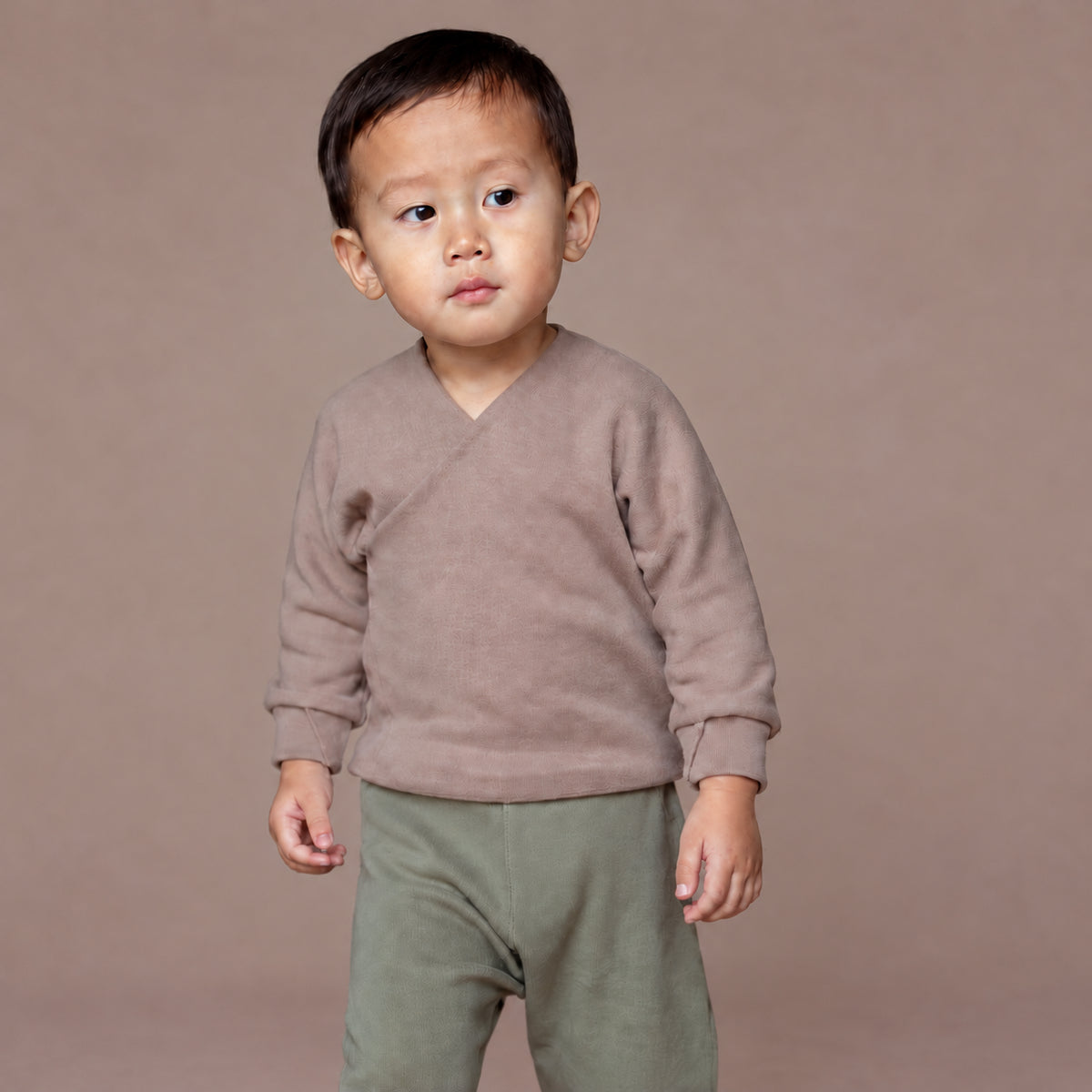 HAZEL double-layer shirt in Cinnamon — worn by a child