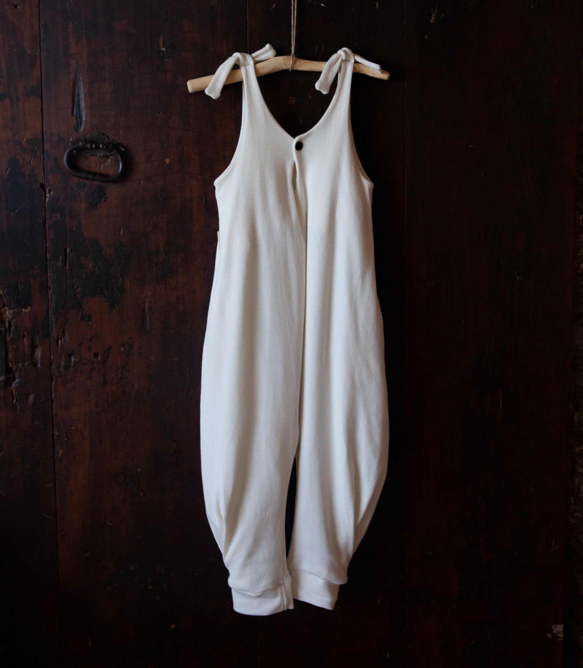 Free-movement organic jumpsuit for natural play