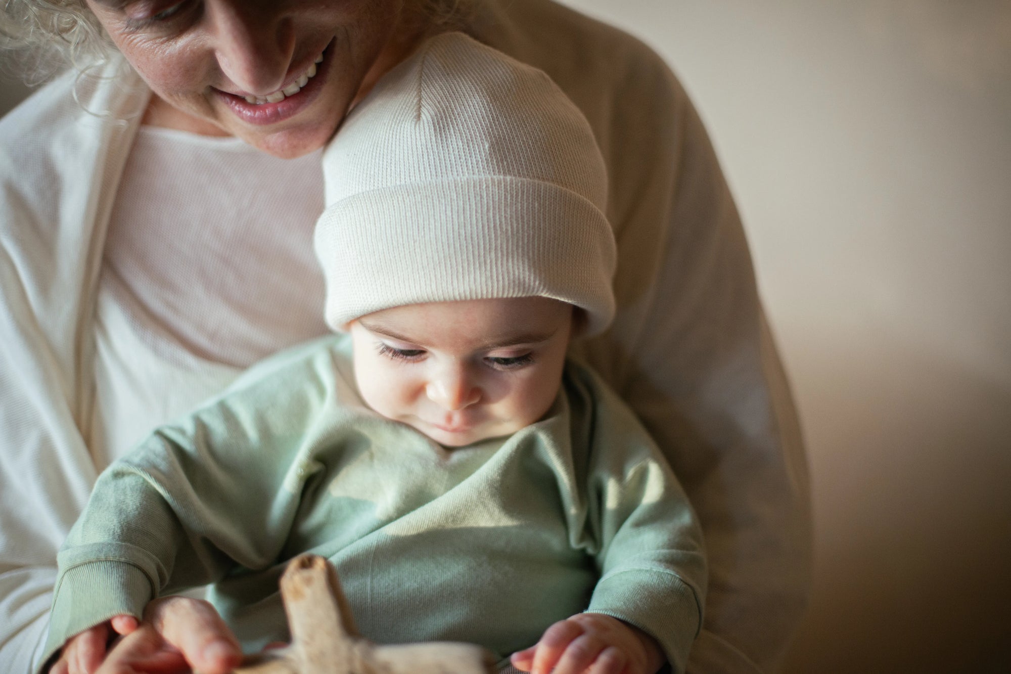 Locally made organic cotton bonnet for free development