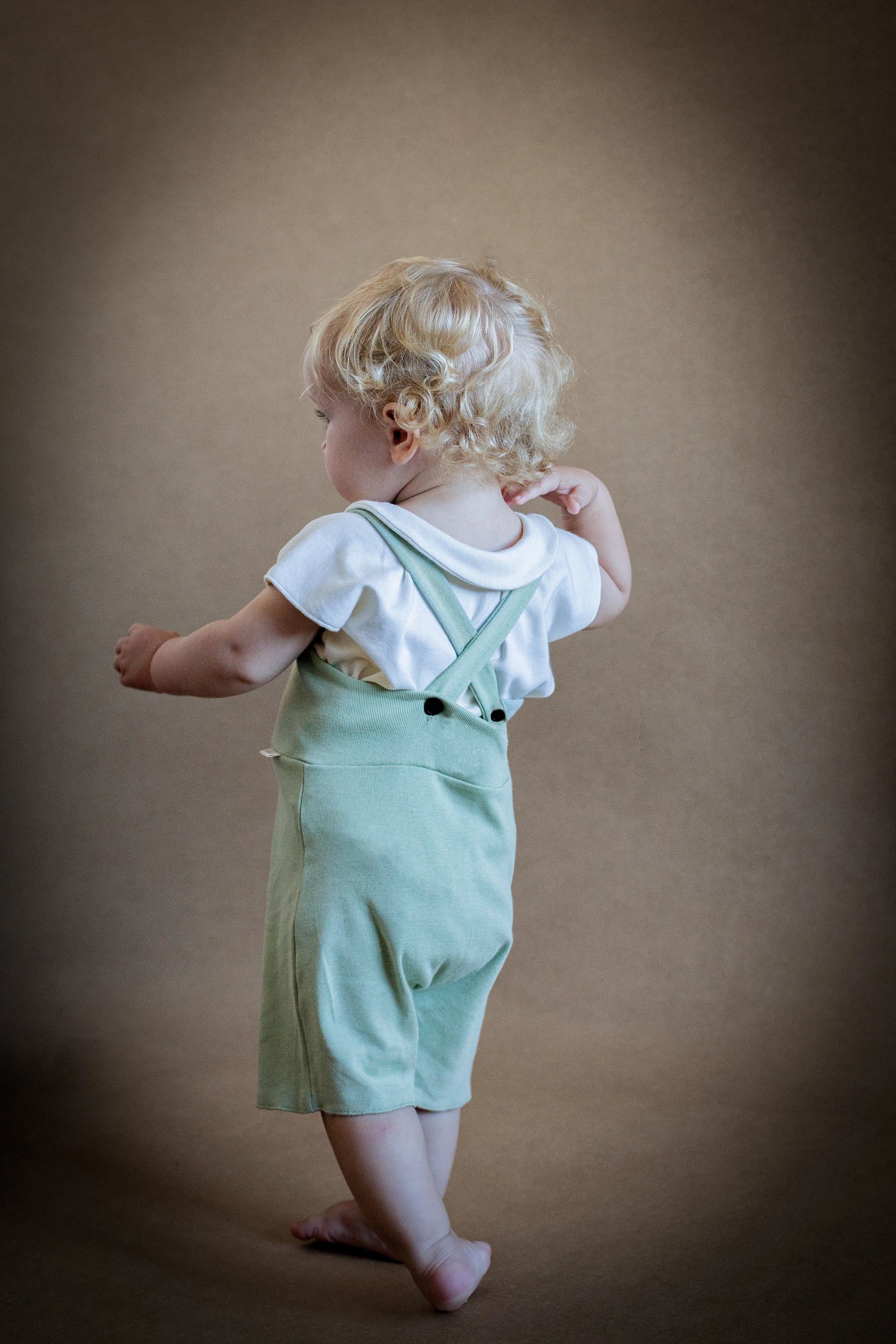 Plant based dyed shades organic cotton baby romper
