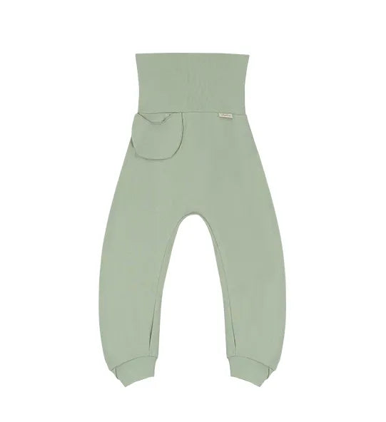 Unrestricted exploration baby trousers in natural fibers